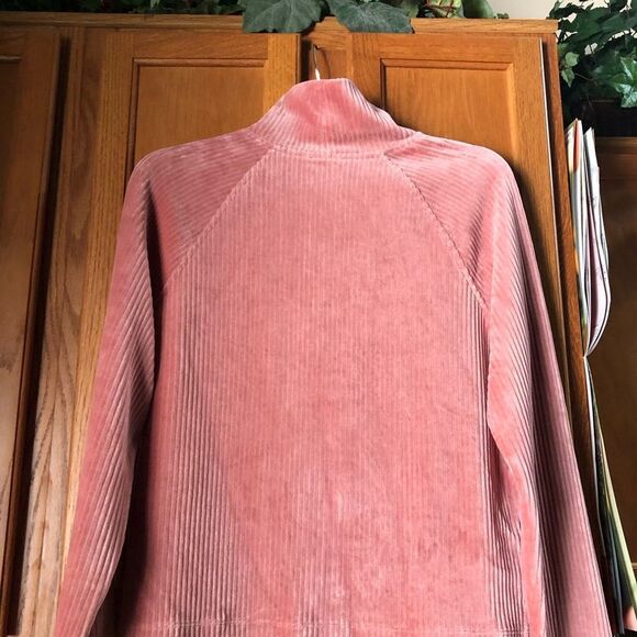 HAVEN Well Within Pink Ribbed Organic Cotton Blend Mock Neck Sweater - S - Picture 10 of 13